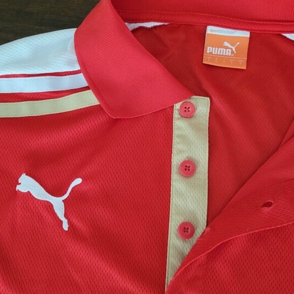 PUMA Sport Lifestyle Men's Red Golf Polo Size L - Picture 1 of 8